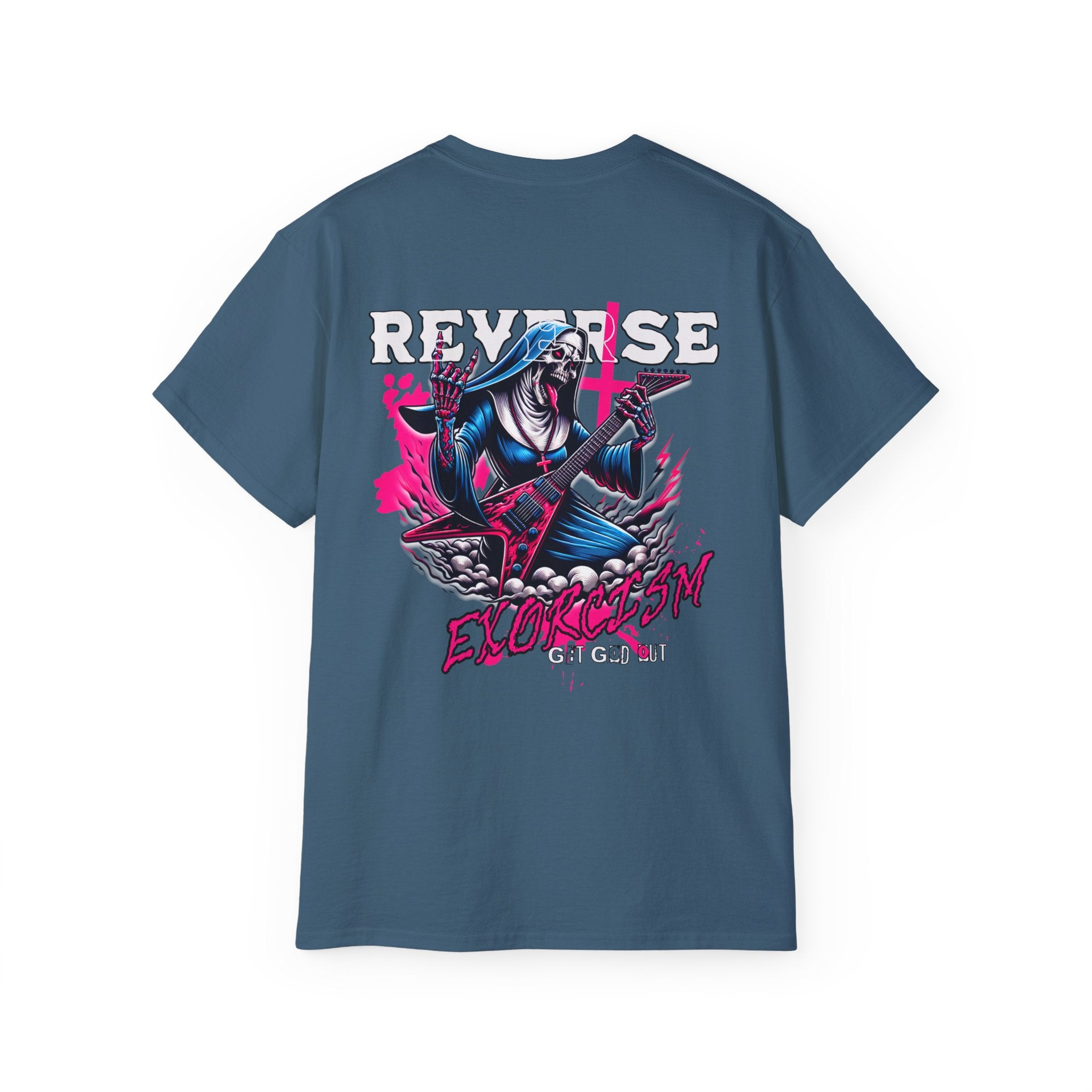 Reverse Exorcism - Unisex Cotton Tee (Back) - Damned Threads